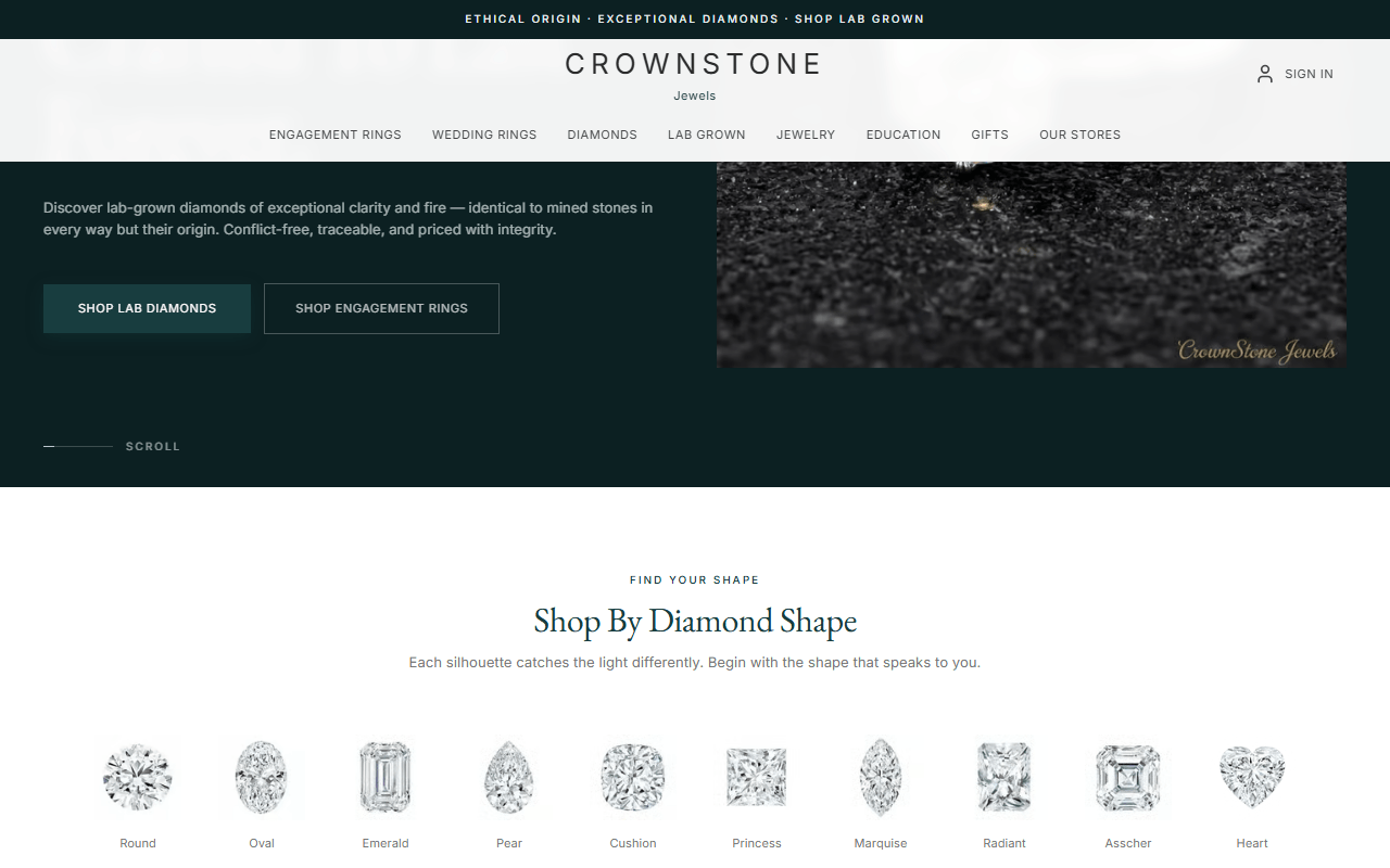 Jewelry collection grid